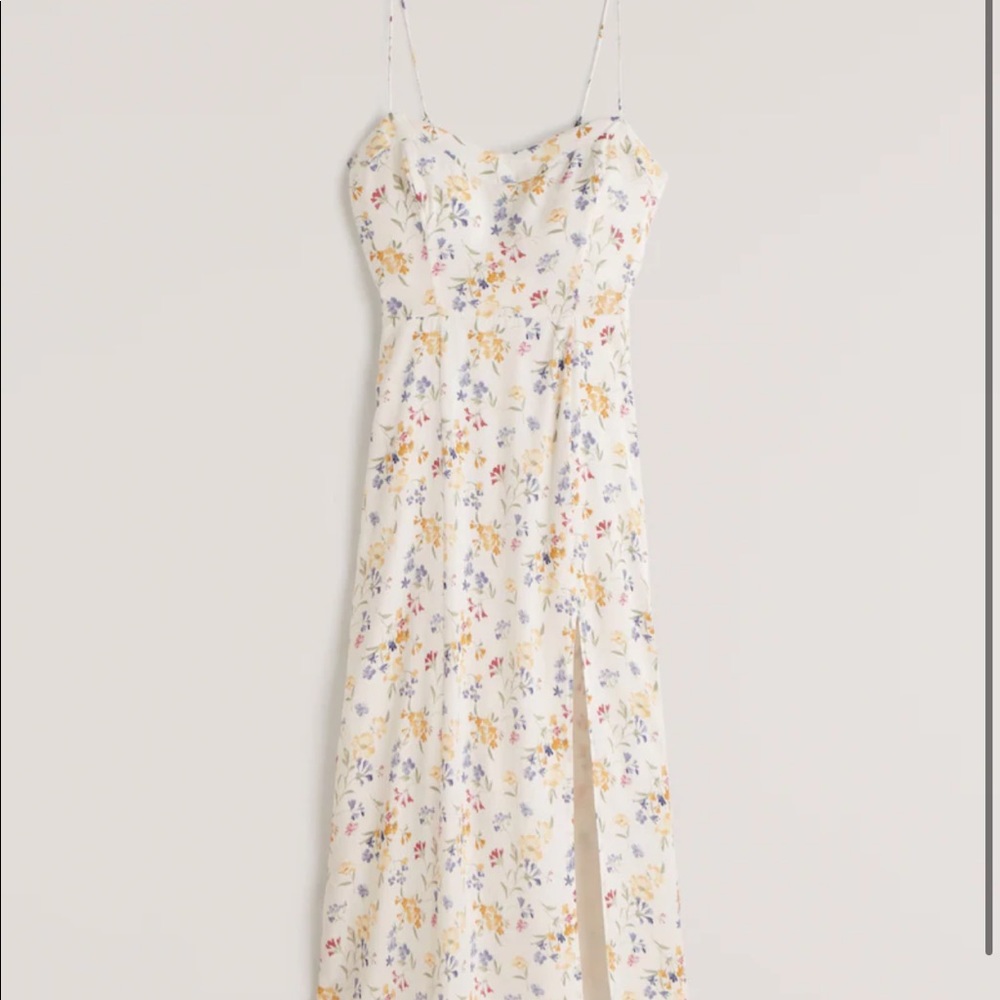 Faux Silk High-Slit Midaxi Dress